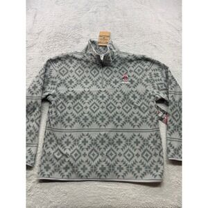 Ohio State Buckeyes Womens Grey Geometric Fleece Quarter Zip M Rivalry Threads